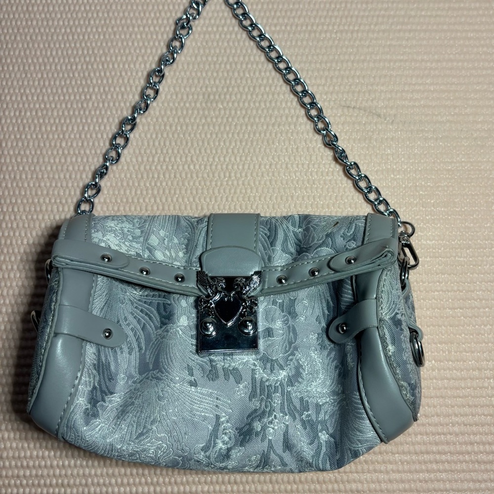 Elegant Gray Chain Shoulder Bag